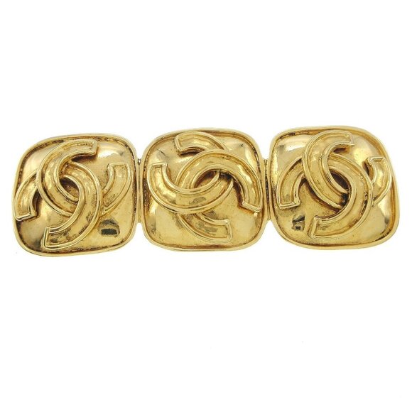 Chanel Triple CC Brooch Pin Gold 94P 28777 - Picture 1 of 4